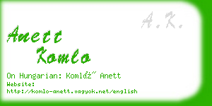 anett komlo business card